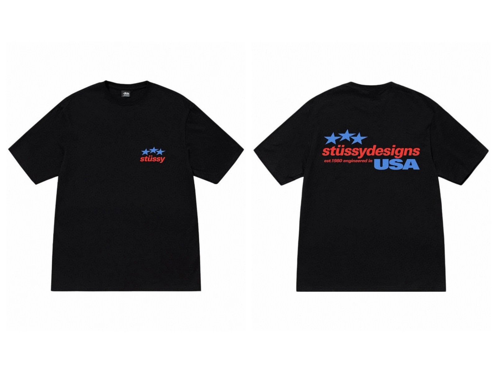 Stüssy T-Shirts Short-Sleeve Graphic Print — 991 black