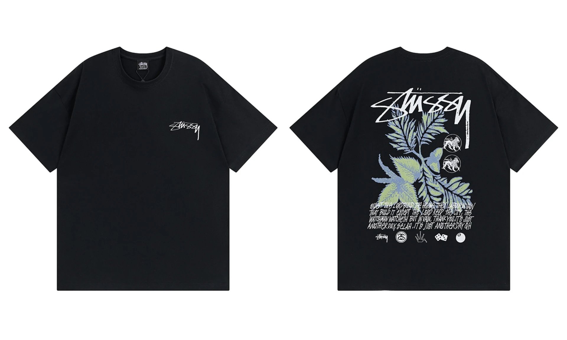 Stüssy T-Shirts Short-Sleeve Graphic Print — 970 black