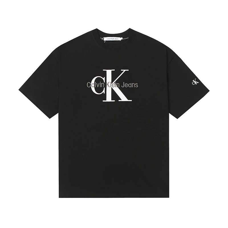 Calvin Klein T-Shirts Logo-print crew-neck short-sleeve — 510 black