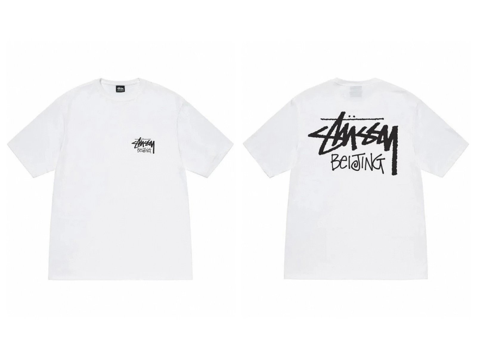 Stüssy T-Shirts Short-Sleeve Graphic Print — 989 white