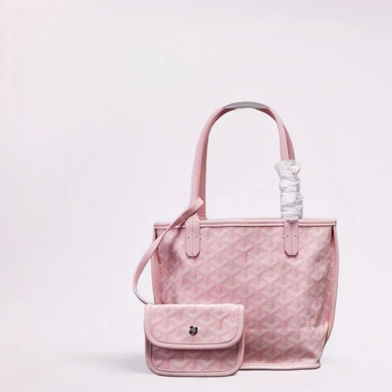 Goyard Backpacks Chevron-pattern flap backpack with top handle — Pink Handbag 20*20*12 CM