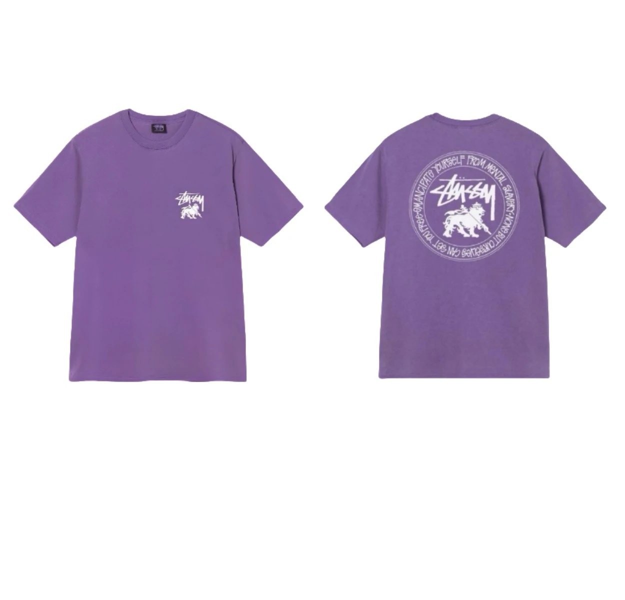 Stüssy T-Shirts Short-Sleeve Graphic Print — 2027 purple