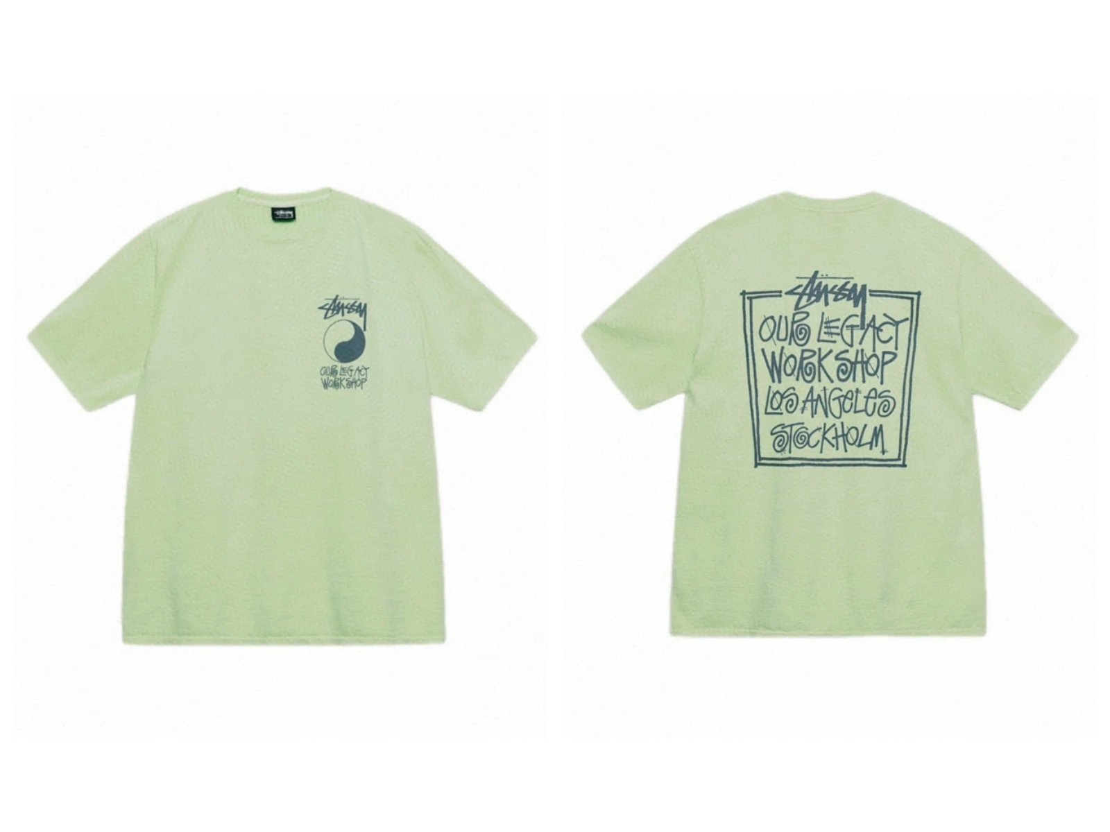 Stüssy T-Shirts Short-Sleeve Graphic Print — 996 Light green