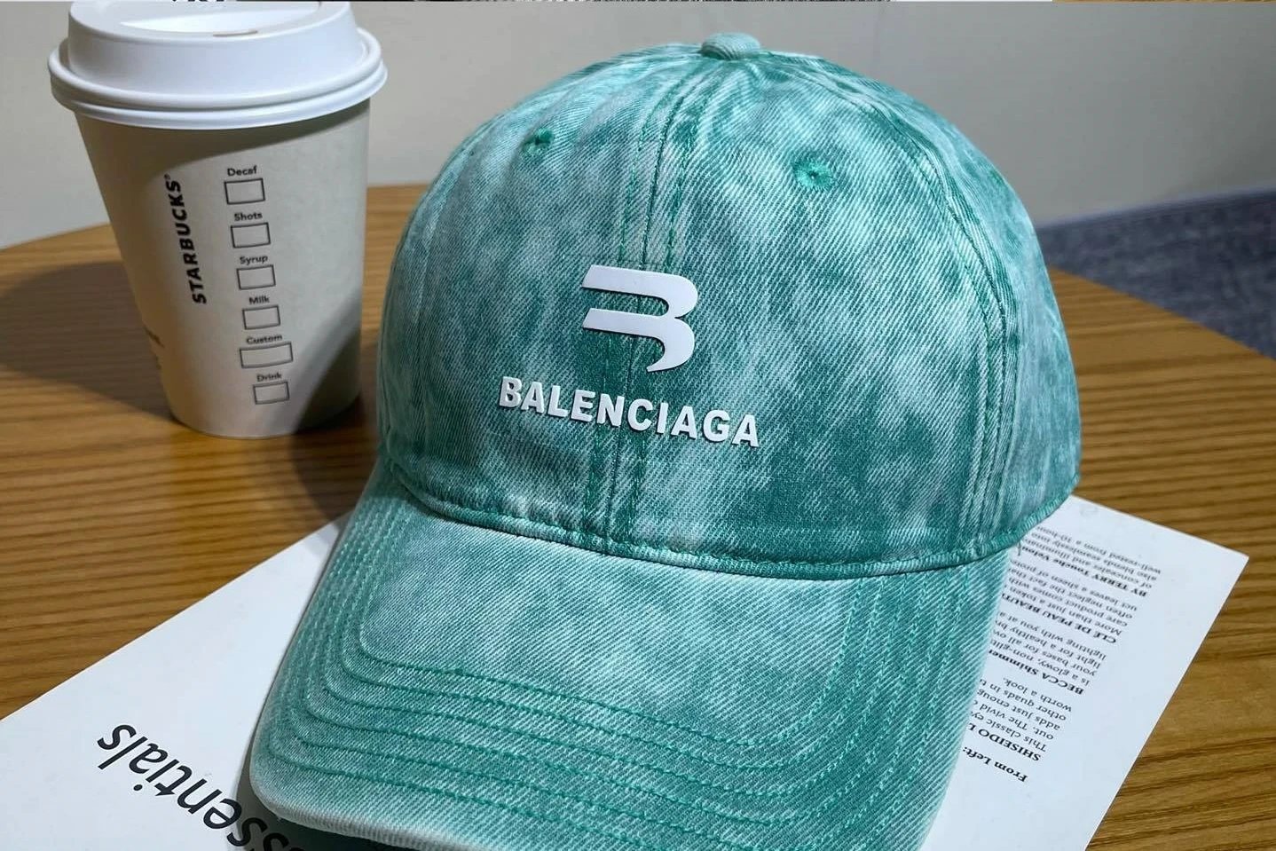 Balenciaga Hats Distressed Embroidered Baseball Cap — 17-6