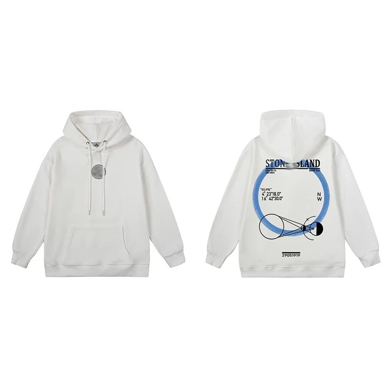 Stone Island Hoodies & Sweatshirts Compass Logo Pullover Hoodie — 674 White