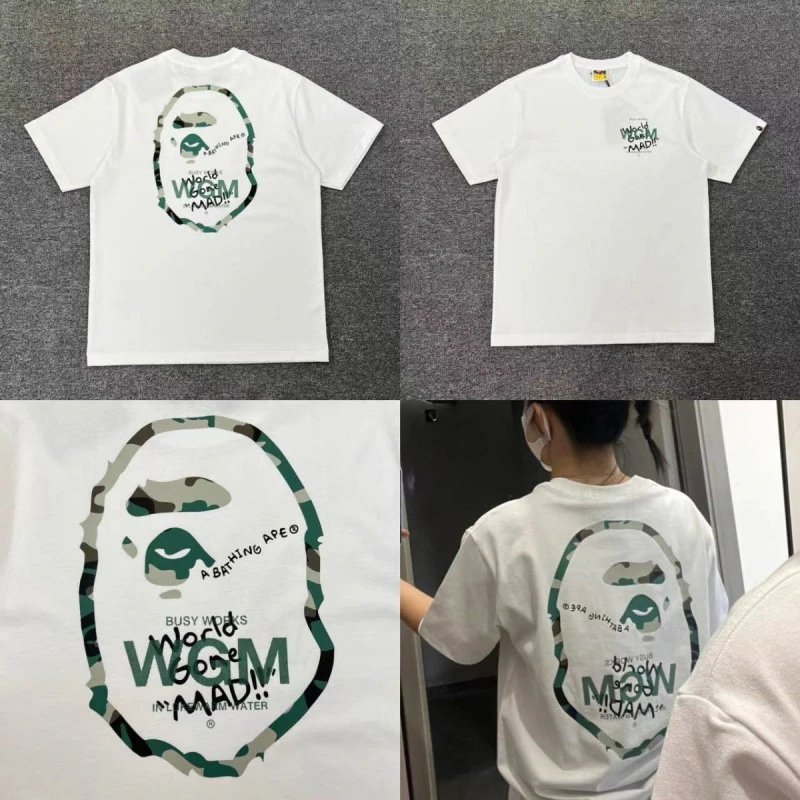 A Bathing Ape T-Shirts Apes Together Strong Graphic Short-Sleeve T-Shirt — 02 white