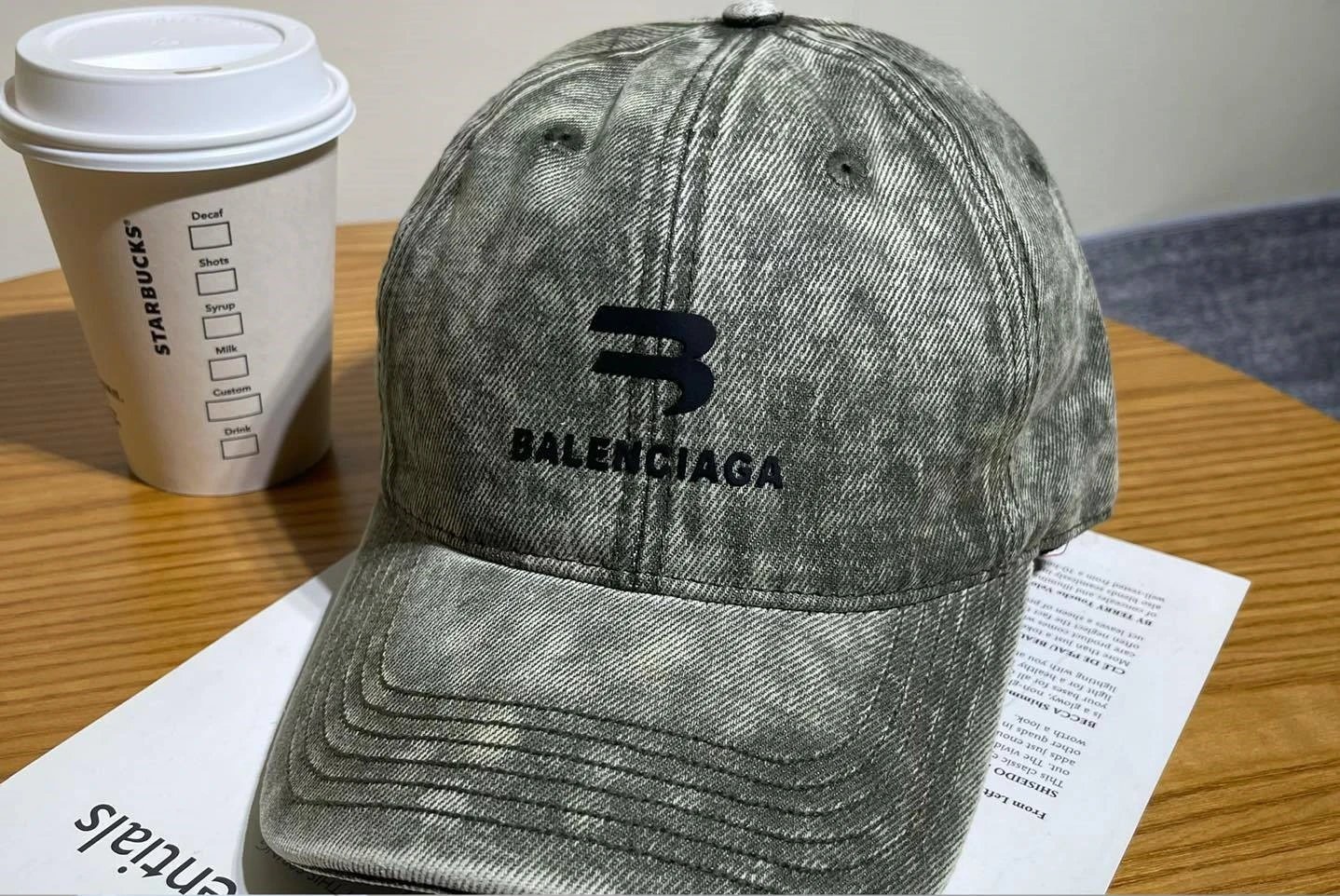 Balenciaga Hats Distressed Embroidered Baseball Cap — 17-7