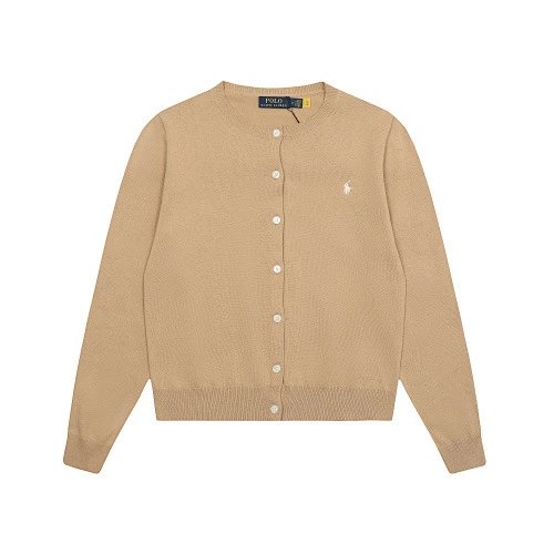 Polo Ralph Lauren Knitwear DS012 cable-knit crewneck sweater with embroidered pony logo — 010 Khaki