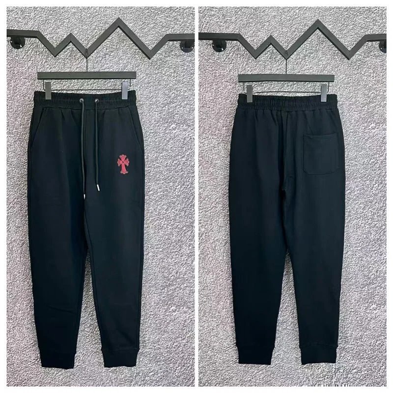 Chrome Hearts Trousers Sanskrit logo jogger sweatpants — A008 Black