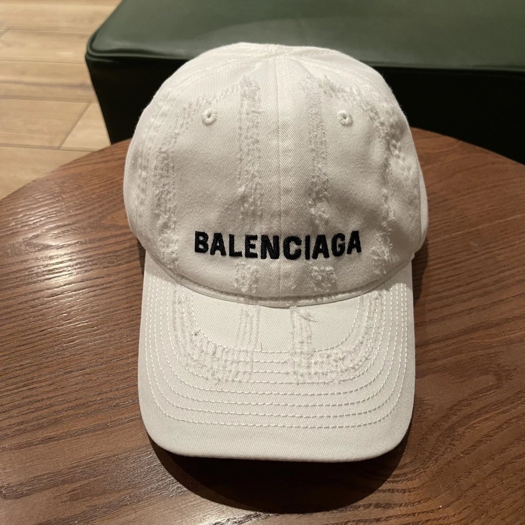 Balenciaga Hats Distressed Embroidered Baseball Cap — 22-1