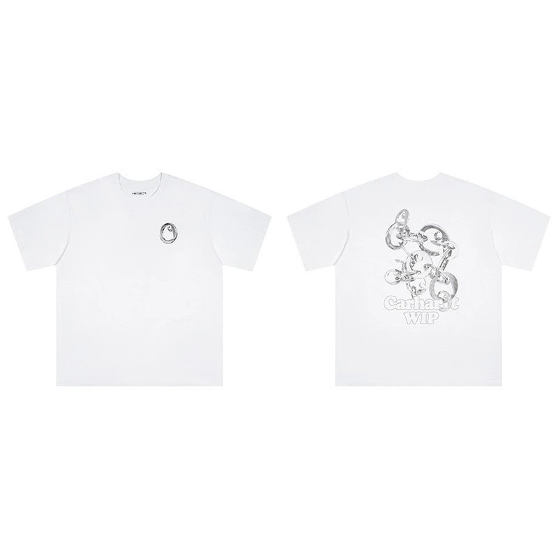 Carhartt T-Shirts Short-Sleeve Crew Neck Graphic Logo T-Shirt — 212 white