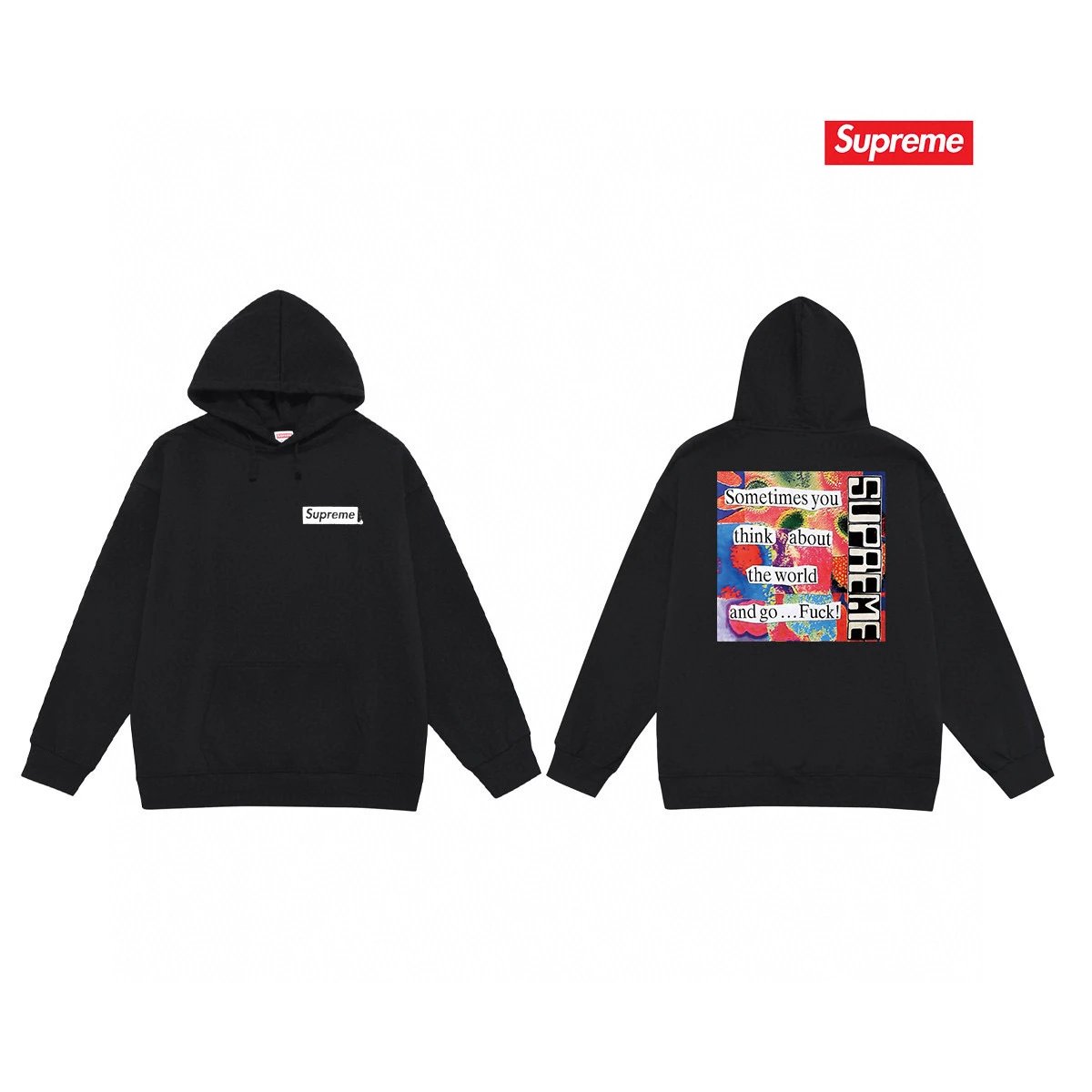 Supreme Hoodies & Sweatshirts Graphic Print Pullover Hoodie — 37