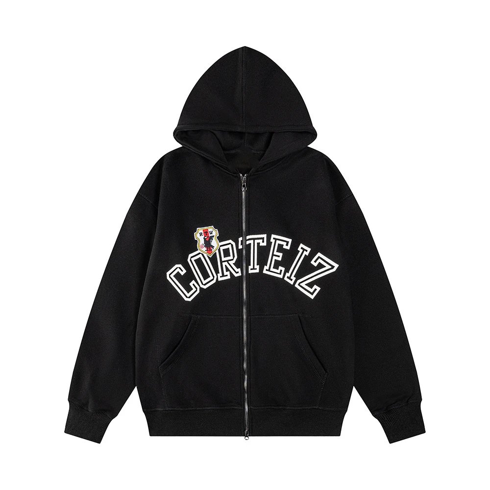 Corteiz Hoodies & Sweatshirts Logo-print hooded sweatshirt — 519 black