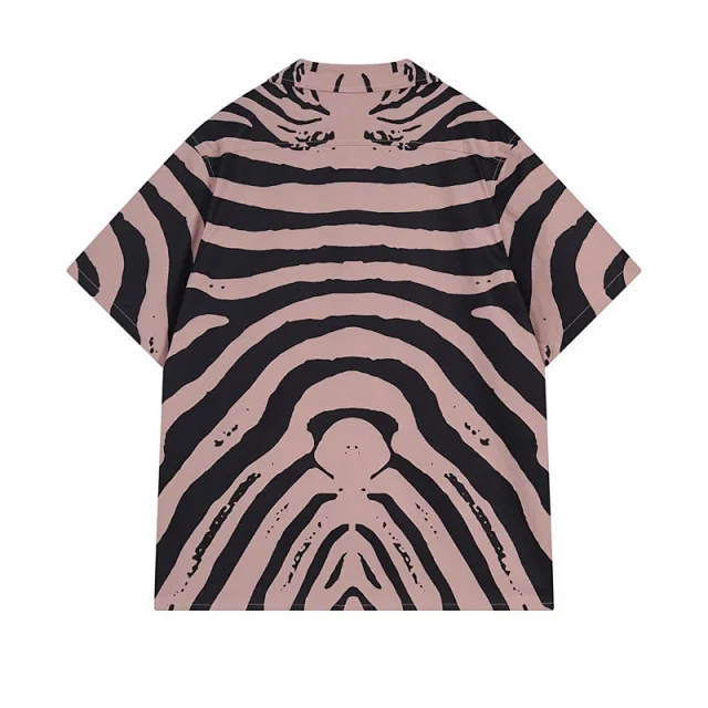 Rhude Shirts Colorblock Palm Tree Embroidered Short-Sleeve Shirt product detail image 17