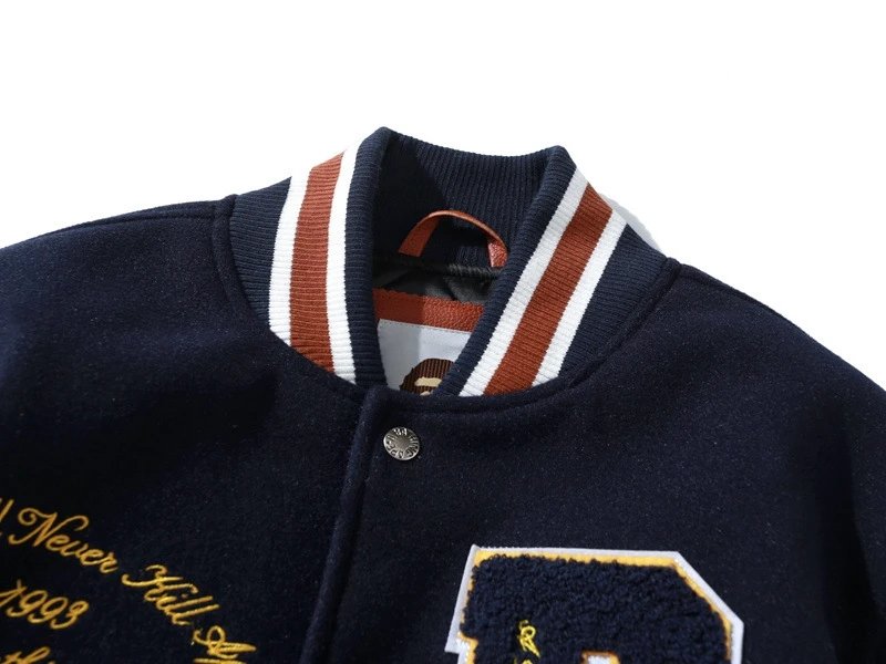 A Bathing Ape World Gone Mad 1993 Varsity Jacket Burgundy Outerwear - 14