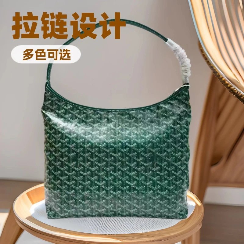 Goyard Backpacks Chevron-pattern flap backpack with top handle — armpit bag green 42*27*15 CM