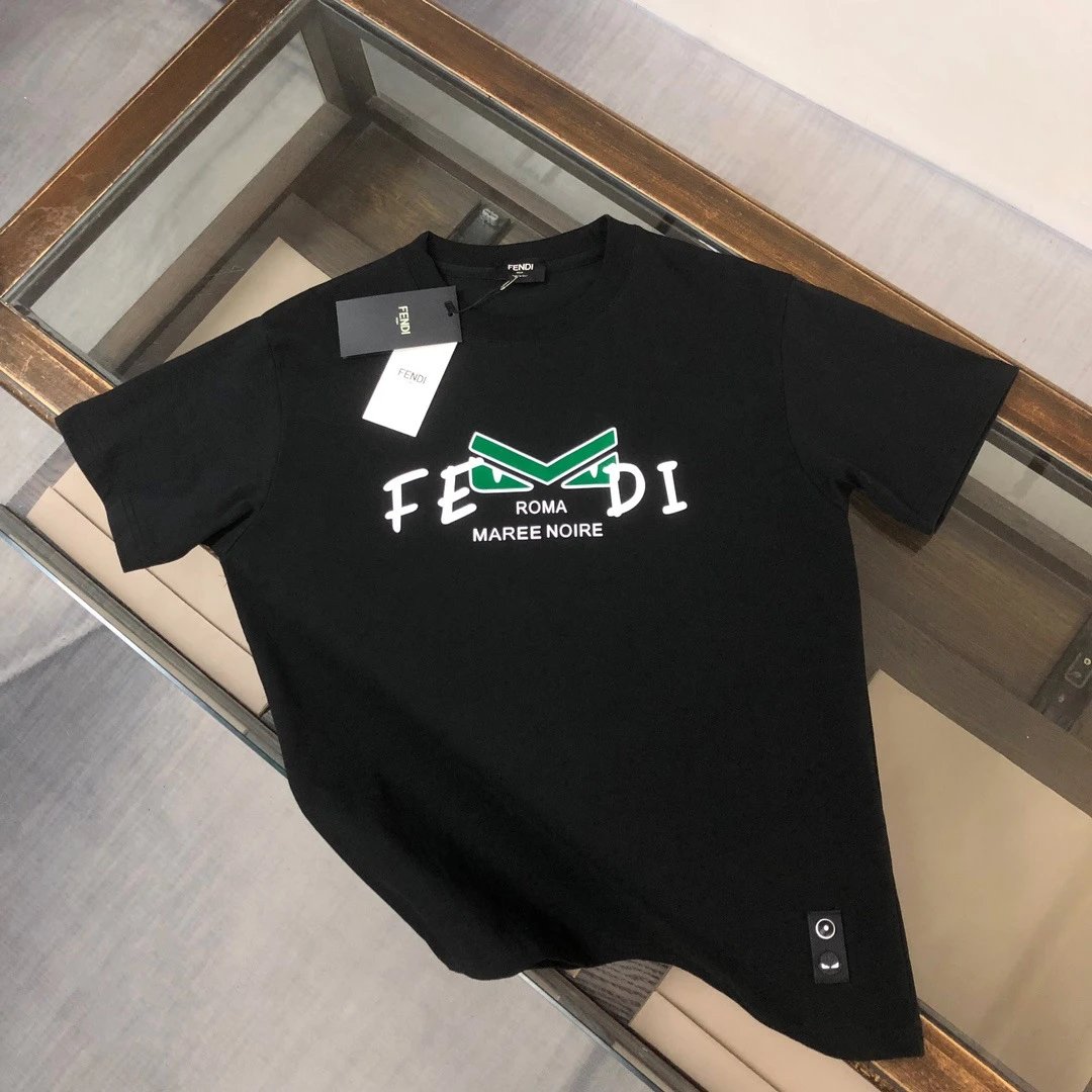 Fendi Roma Maree Noire Graphic Print Black T-Shirt - 1