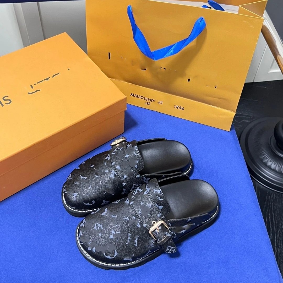 Louis Vuitton Monogram Puffer Slide Black Slippers - 22