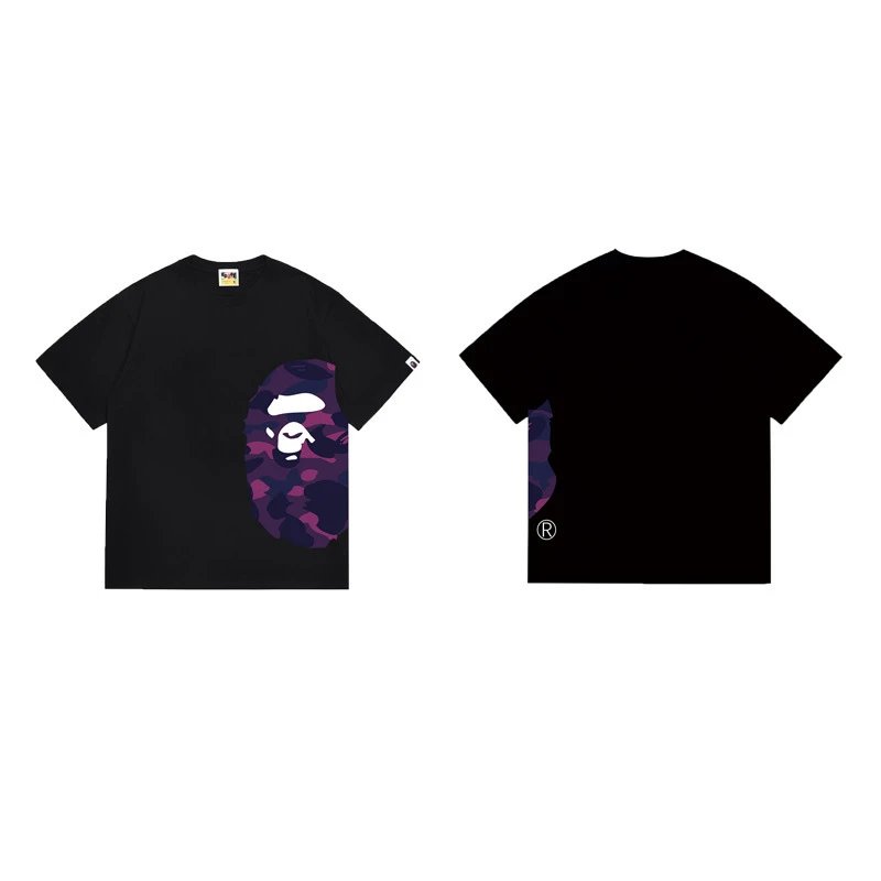 BAPE T-Shirts Side Ape Head Camouflage Print — 1325 black