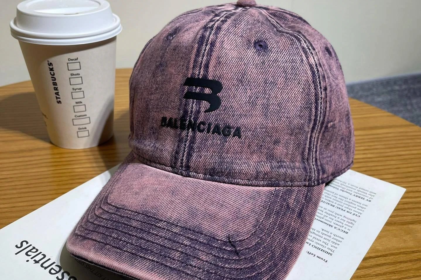 Balenciaga Hats Distressed Embroidered Baseball Cap — 17-8