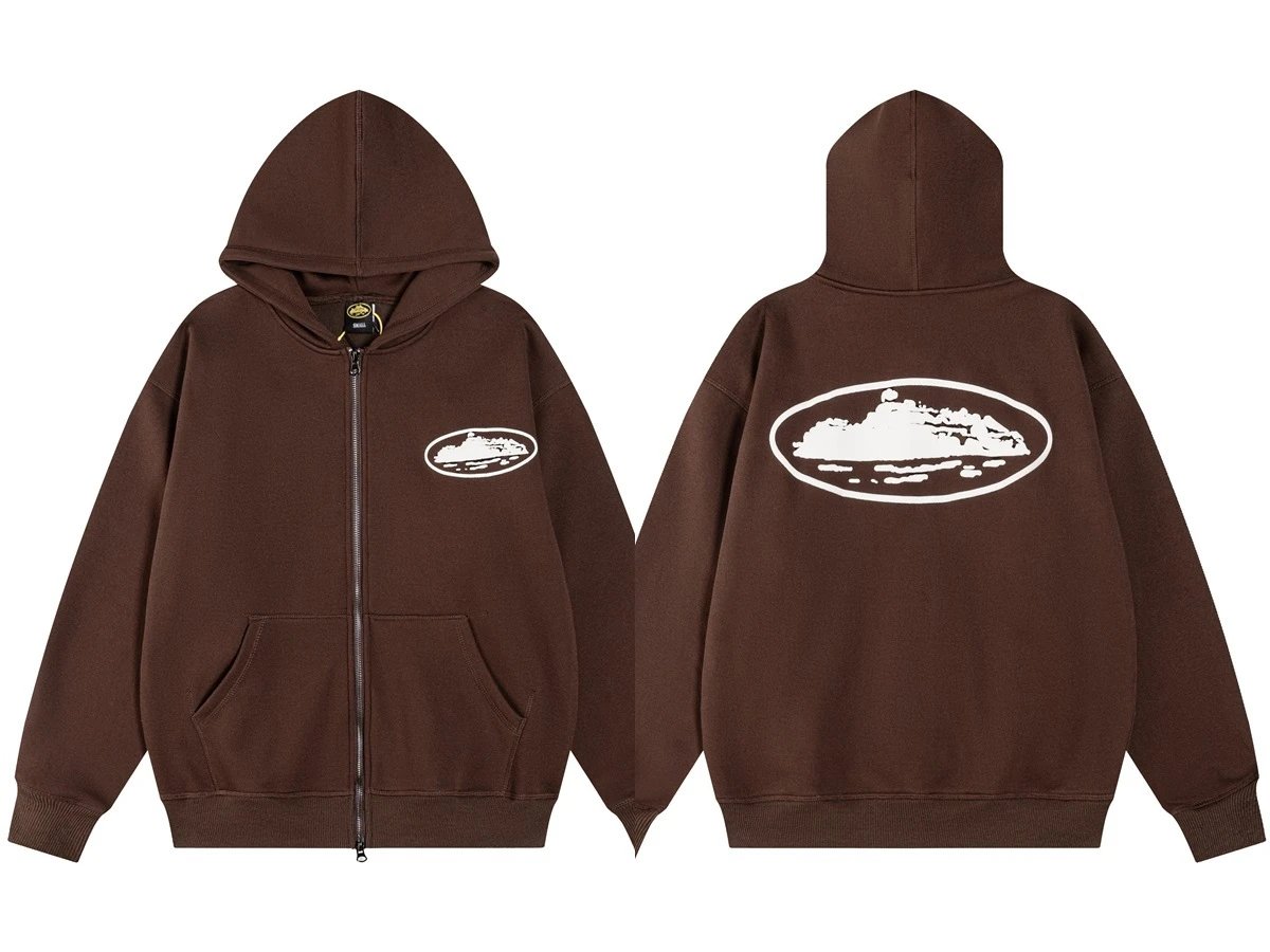 Corteiz Hoodies & Sweatshirts Logo-print hooded sweatshirt — 503 Brown