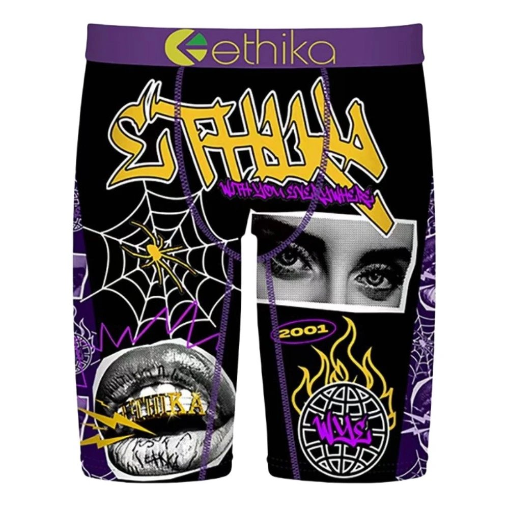 Ethika Underwear Printed Boxer Briefs — burst red music