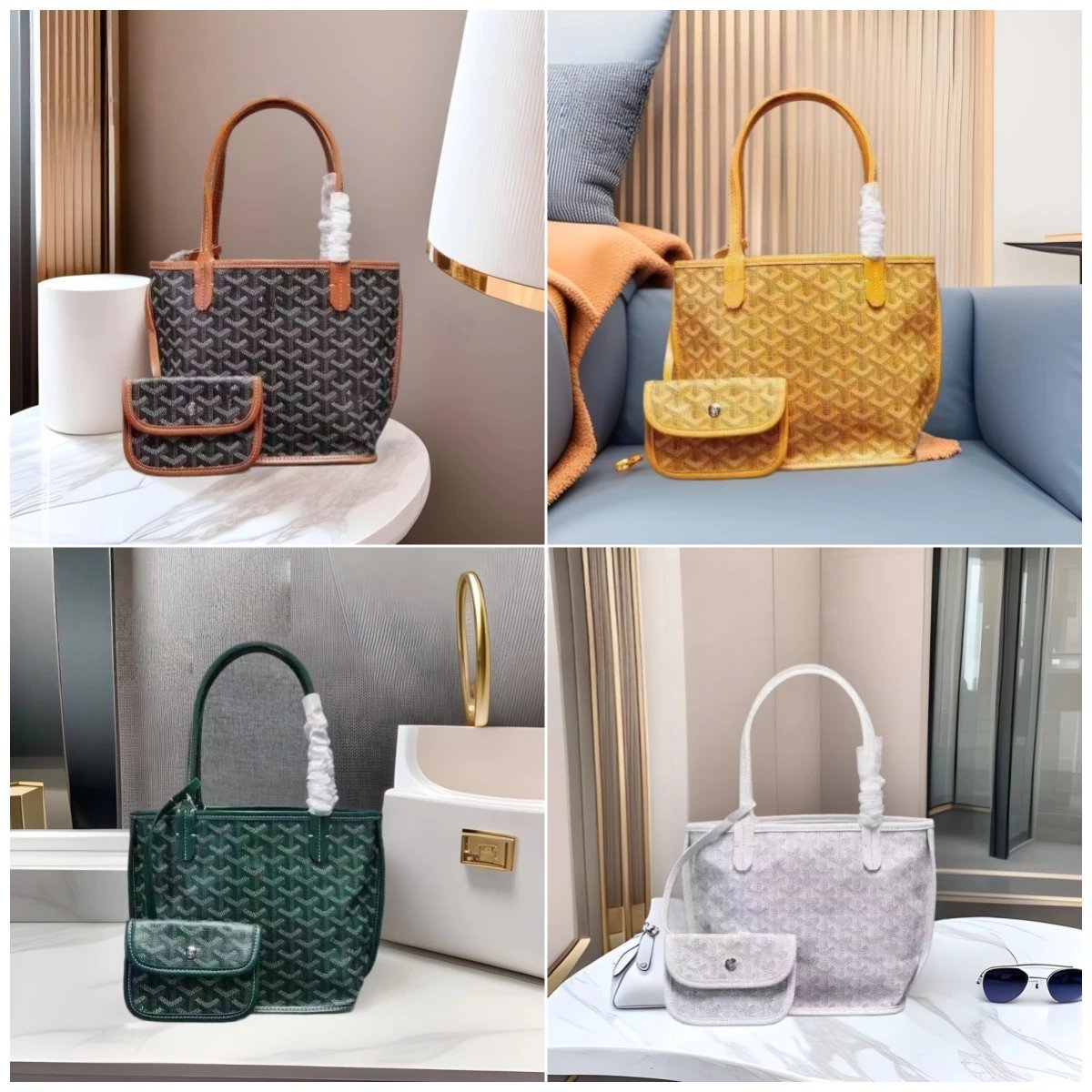 Goyard Backpacks Chevron-pattern flap backpack with top handle image 3