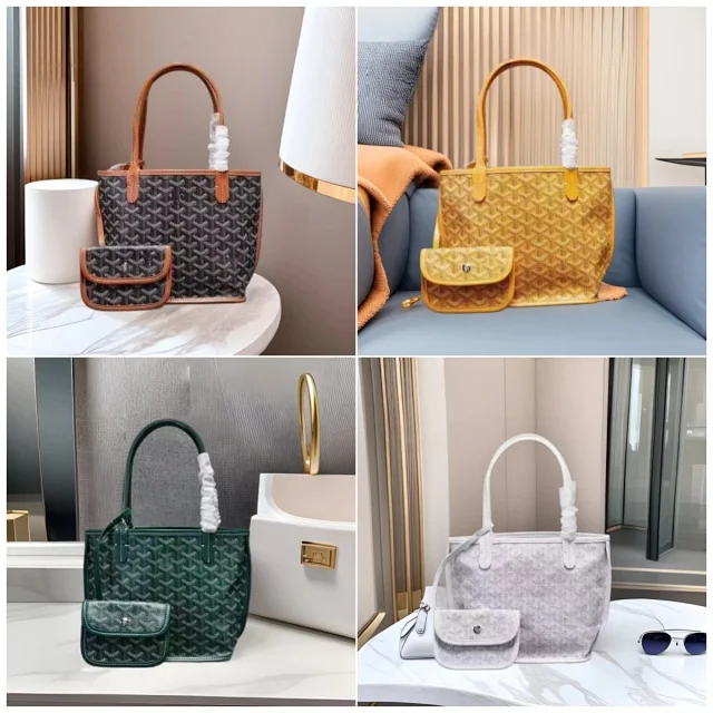 Goyard Backpacks Chevron-pattern flap backpack with top handle product detail image 33