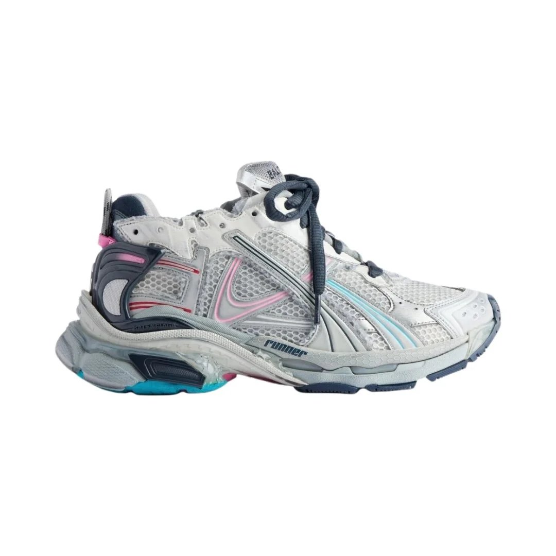 Balenciaga Sneakers Runner 7.5 — Beige Gray Dark Blue