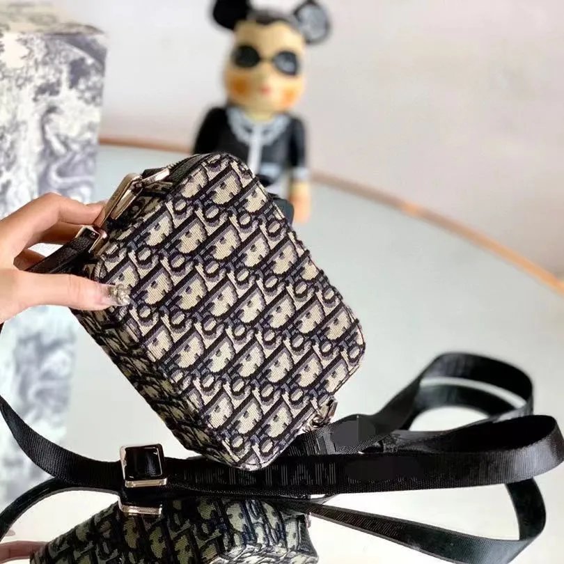 Dior Oblique Camera Bag Black Monogram Crossbody Bag - 17