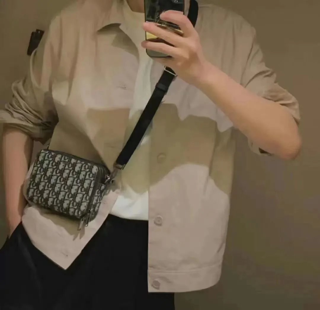 Dior Oblique Camera Bag Black Monogram Crossbody Bag - 9