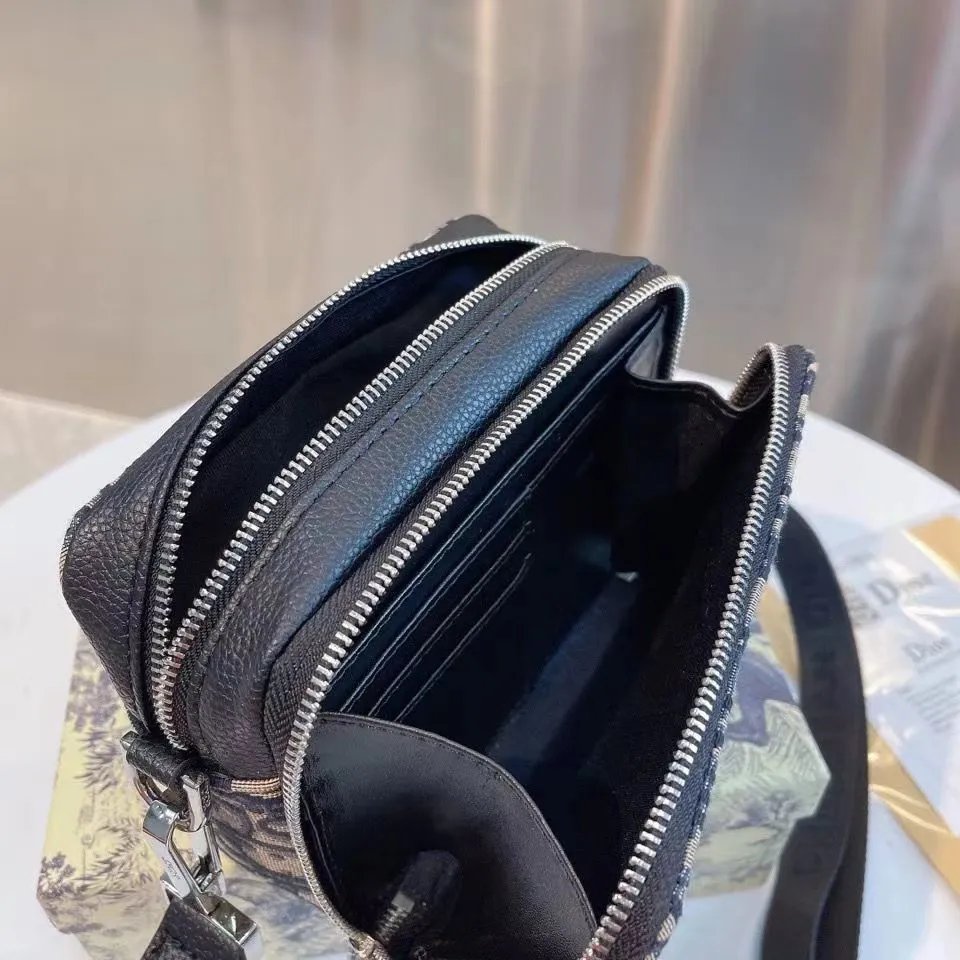 Dior Oblique Camera Bag Black Monogram Crossbody Bag - 20