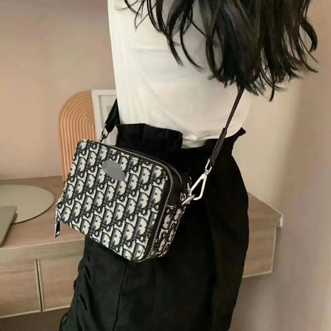 Dior Oblique Camera Bag Black Monogram Crossbody Bag - 10