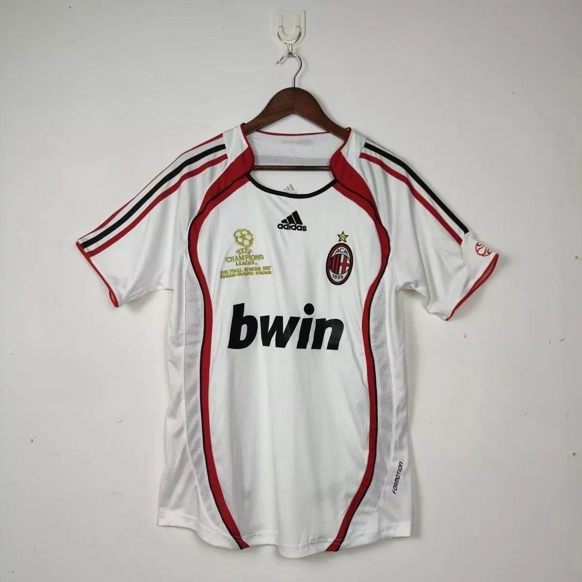 Adidas AC Milan White Red Away Jersey Bwin Retro Shirt