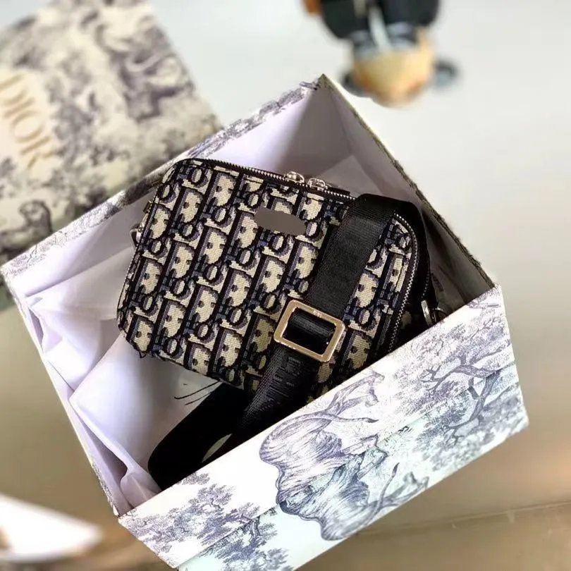 Dior Oblique Camera Bag Black Monogram Crossbody Bag - 16