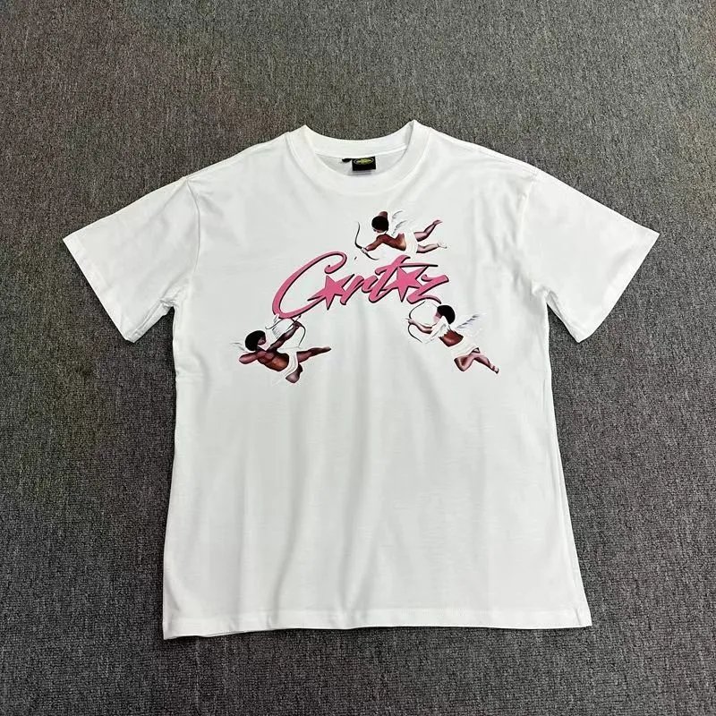 Corteiz White Cotton Angel Graphic T-Shirt Unisex Tee