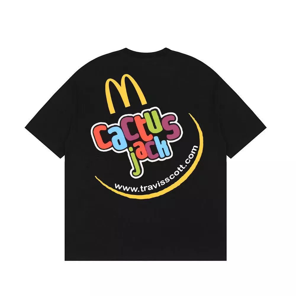 Cactus Jack Black Logo Smiley Cotton T-Shirt