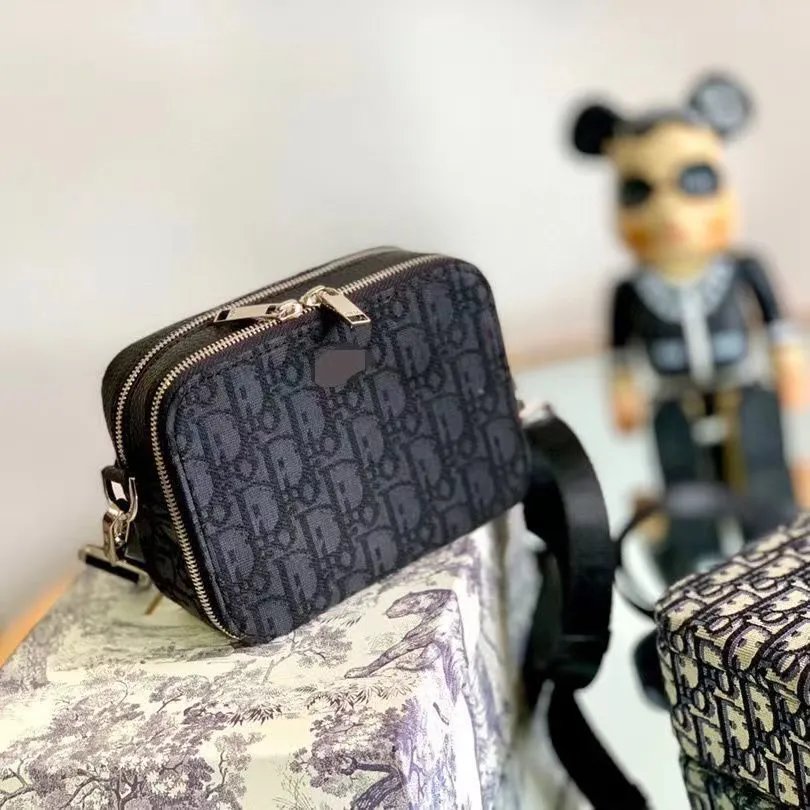 Dior Oblique Camera Bag Black Monogram Crossbody Bag - 15