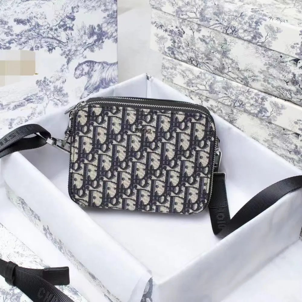 Dior Oblique Camera Bag Black Monogram Crossbody Bag - 14