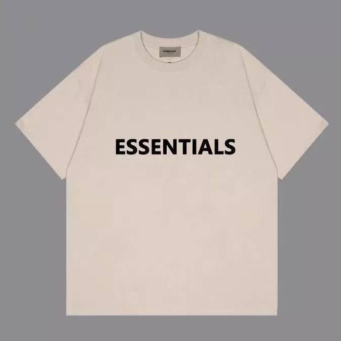 Essentials Off-White Logo Cotton T-Shirt Unisex Streetwear