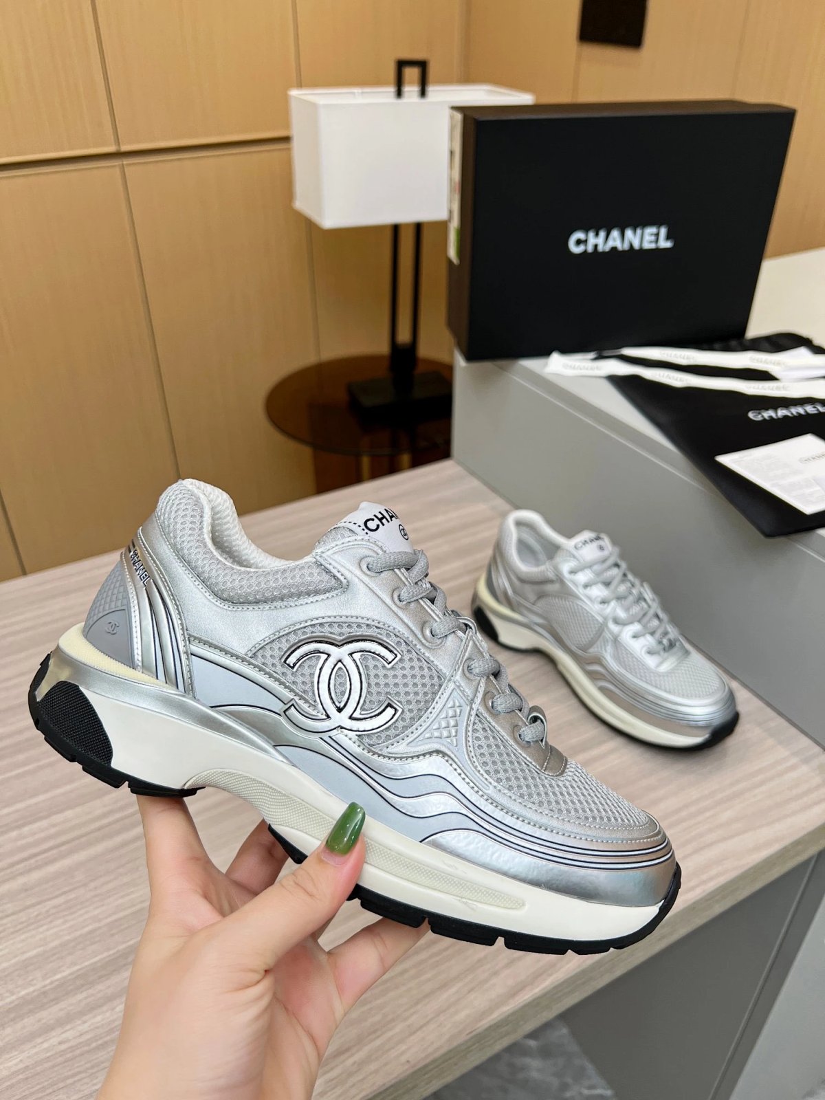 silvery white