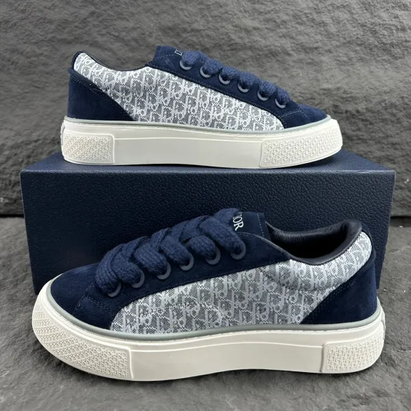 Dior B23 Oblique Sneakers Navy and White Chunky Sneakers - 1