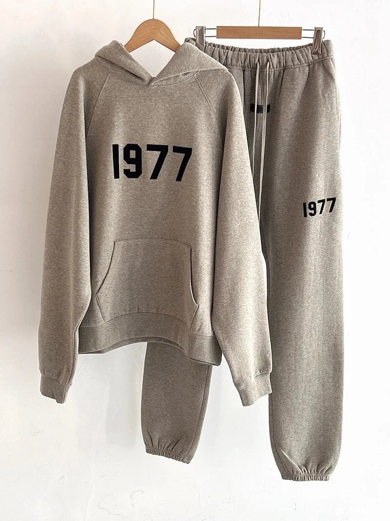 Flocked Letters Unisex Casual Loose Fleece Hooded Sweatshirt WS +852 65506539