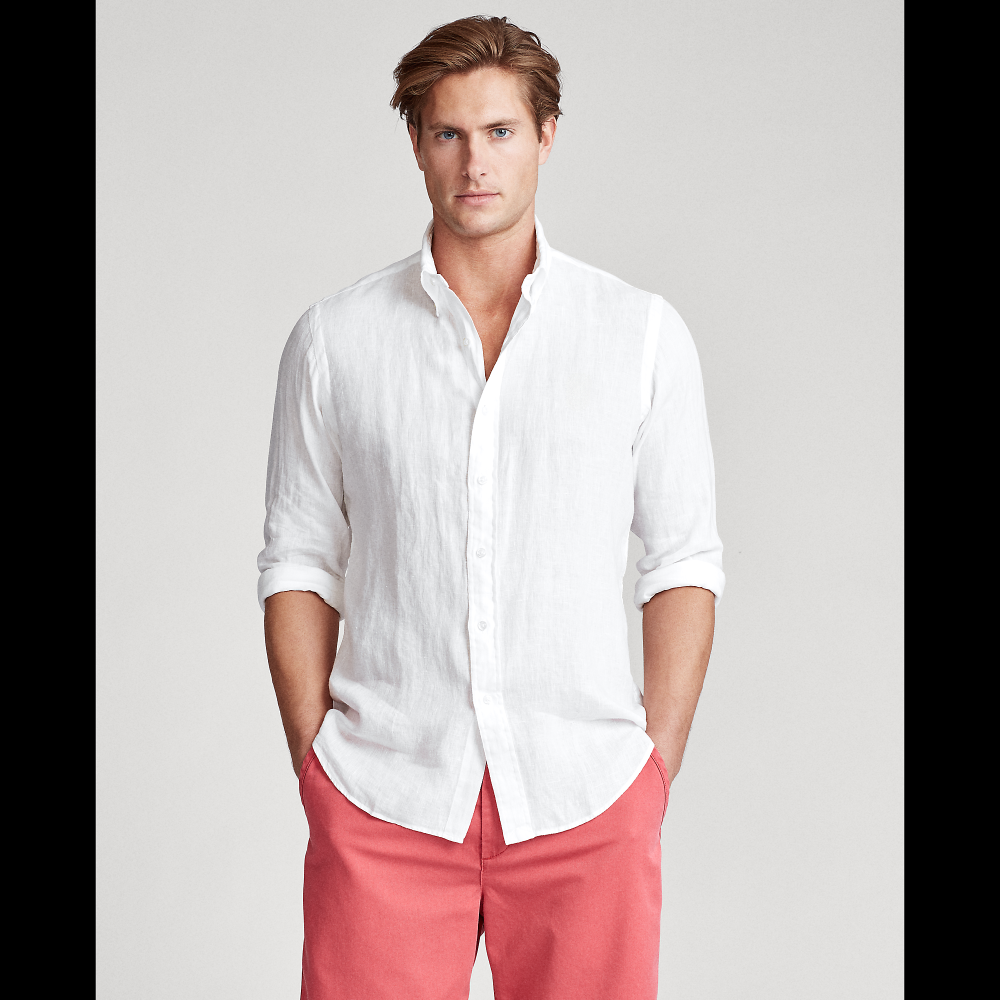 Men's Solid Color Linen Shirt - $169