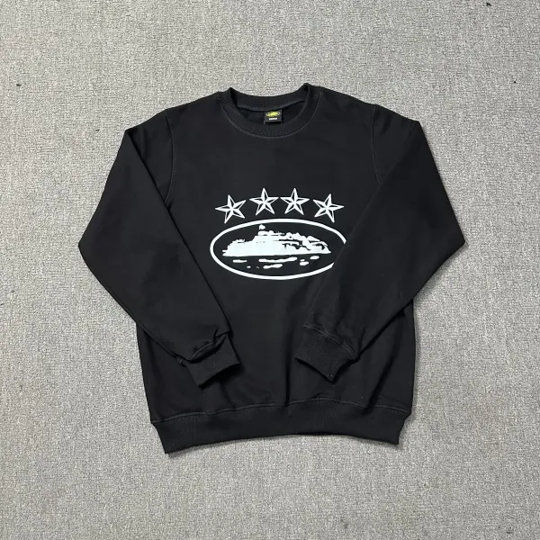 Design Four Stars Island Graphic Hoodie Black - 1
