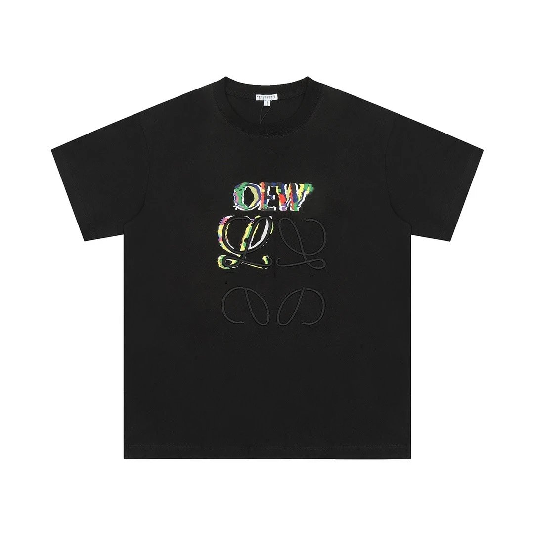 Loewe T-Shirts Embroidered Anagram Logo T-Shirt — 06