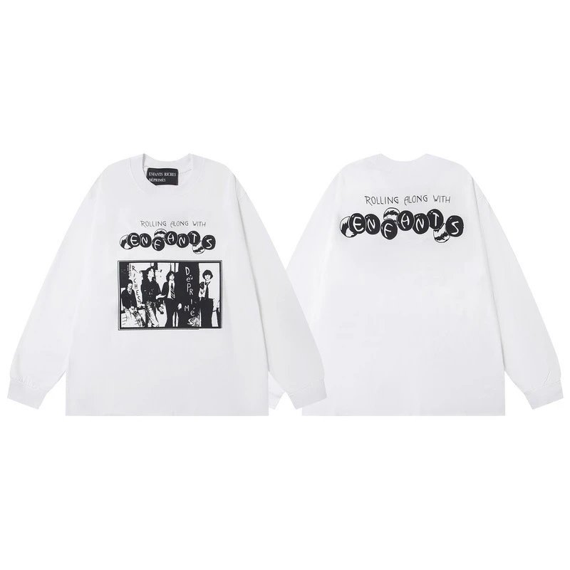 Enfants Riches Déprimés Rolling Along With Enfants Long Sleeve T-Shirt White