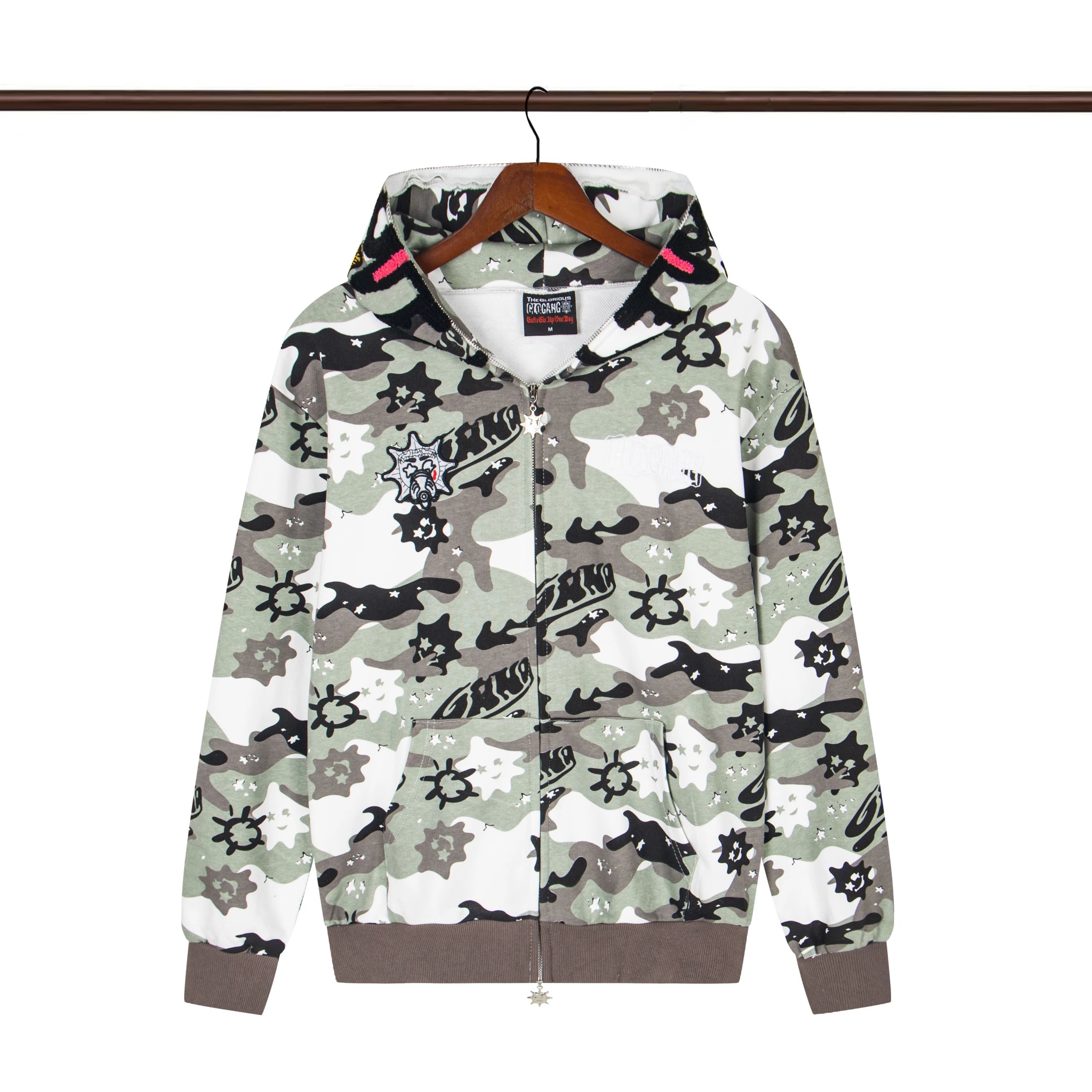 Design The Glorious Gang Camo Print Zip-Up Hoodie Multicolor Hoodie - 1