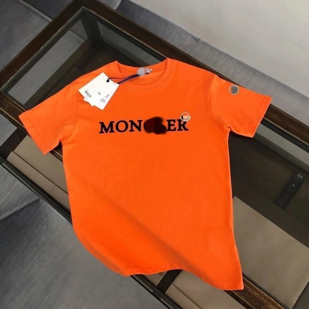 Moncler T-Shirts Short-Sleeve Logo Graphic — 36