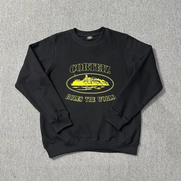 Corteiz Rules The World Graphic Hoodie Black - 1